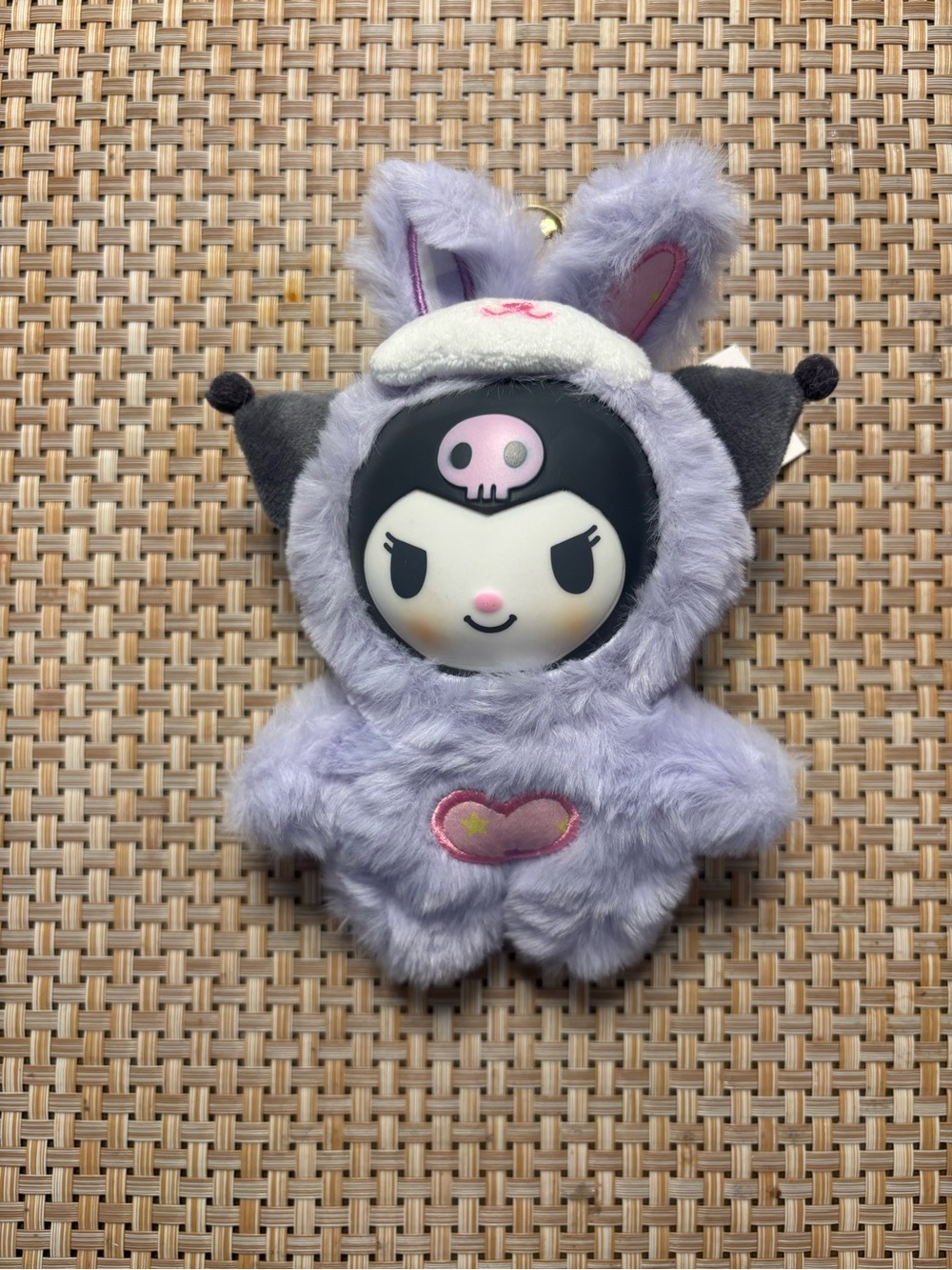 Kuromi Plush Bunny Costume Keychain - Lavender